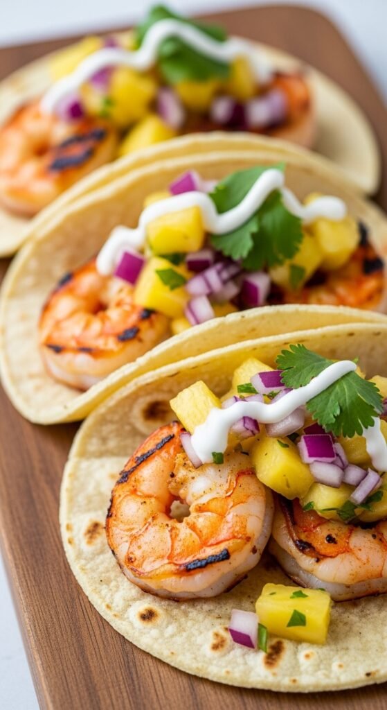 Grilled Shrimp Tacos with Pineapple Salsa