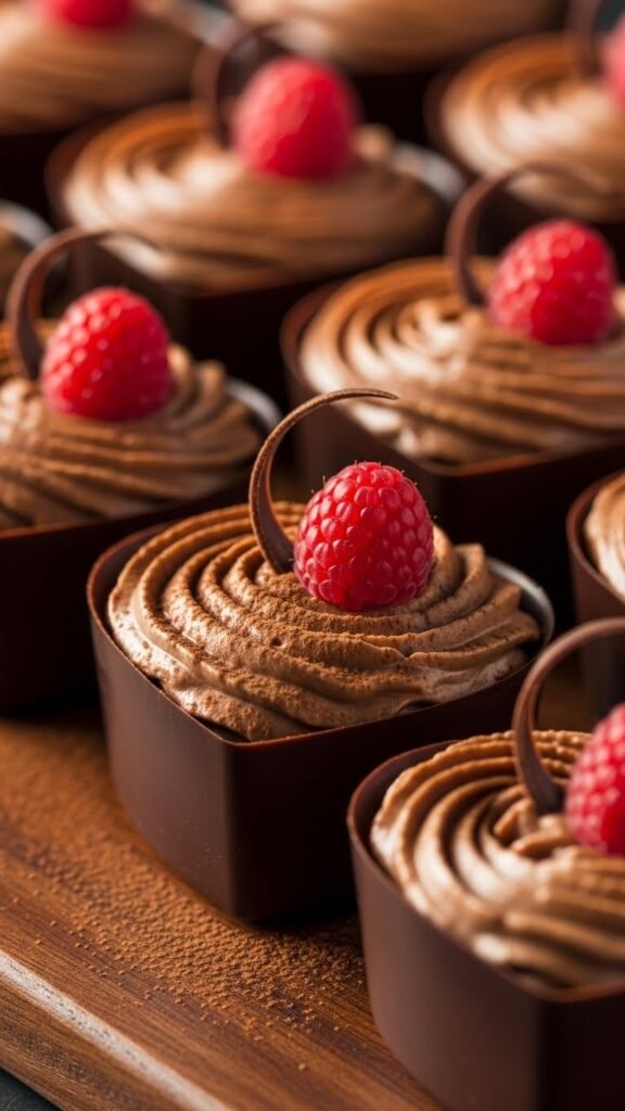  Heart Chocolate Mousse Cups