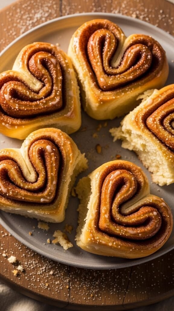 Heart Cinnamon Rolls