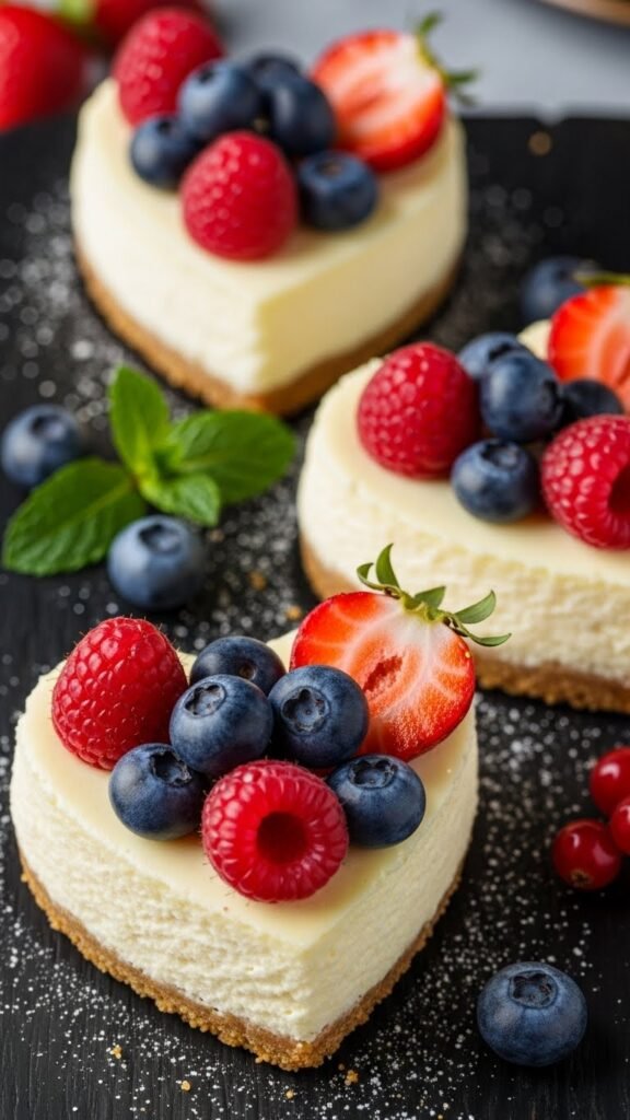 Heart Mini Cheesecakes