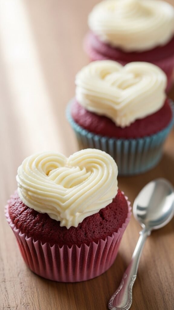Heart Red Velvet Cupcakes