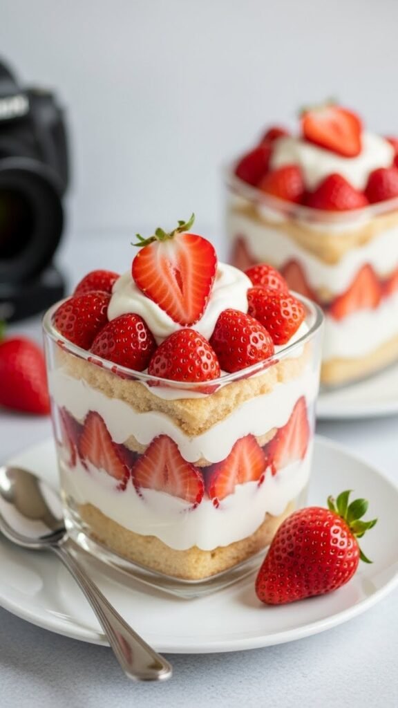  Heart Strawberry Shortcake Cups