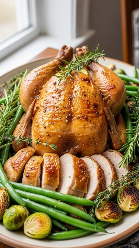 Herb-Roasted Chicken with Green Vegetables