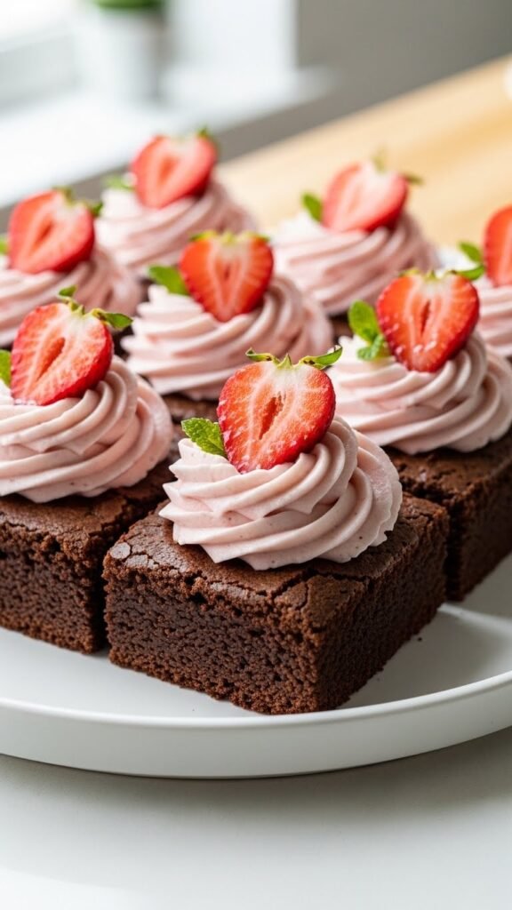 Strawberry Frosted Brownies