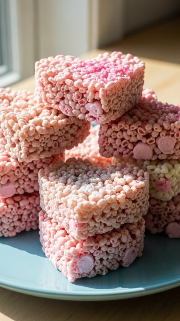 Pink Heart Rice Treats