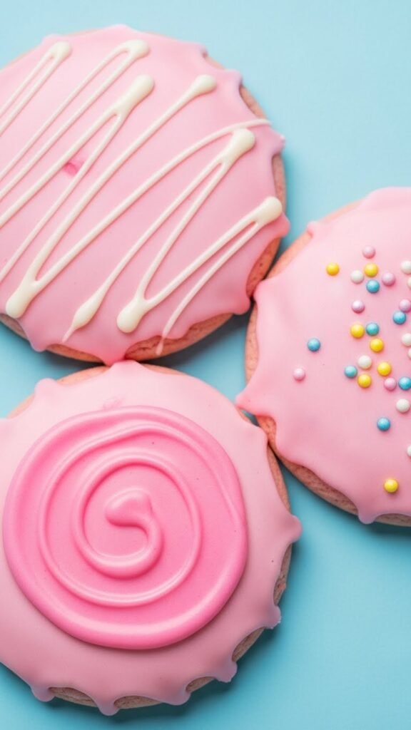 Pink Frosted Animal Cookies