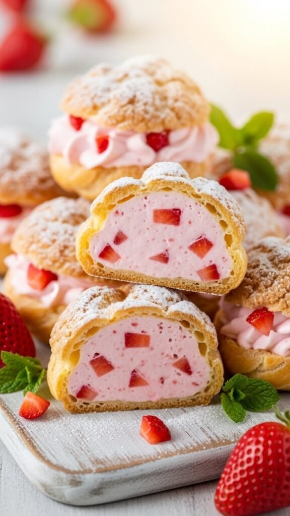  Strawberry Cream Puffs