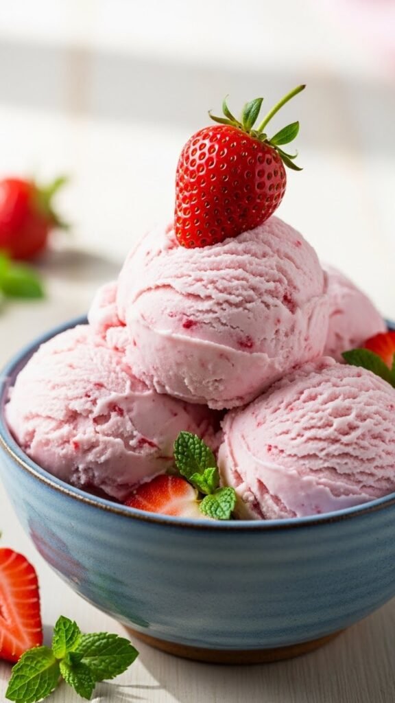 Strawberry Ice Cream (No-Churn)