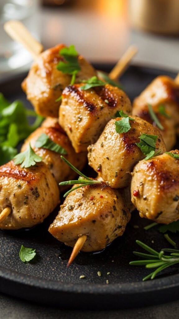 Roasted Herb Chicken Skewer Platter