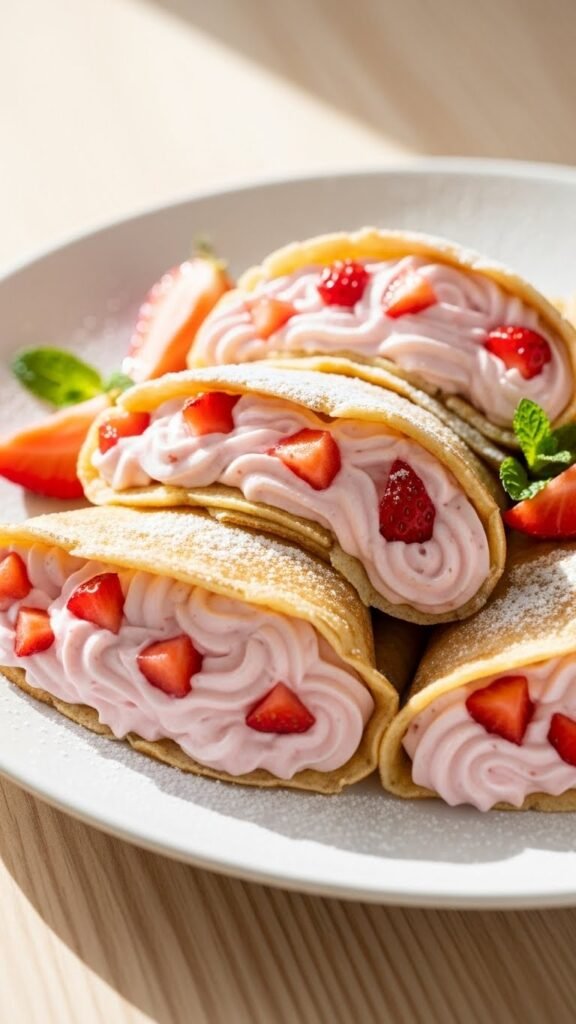 Strawberry Cream Crepes