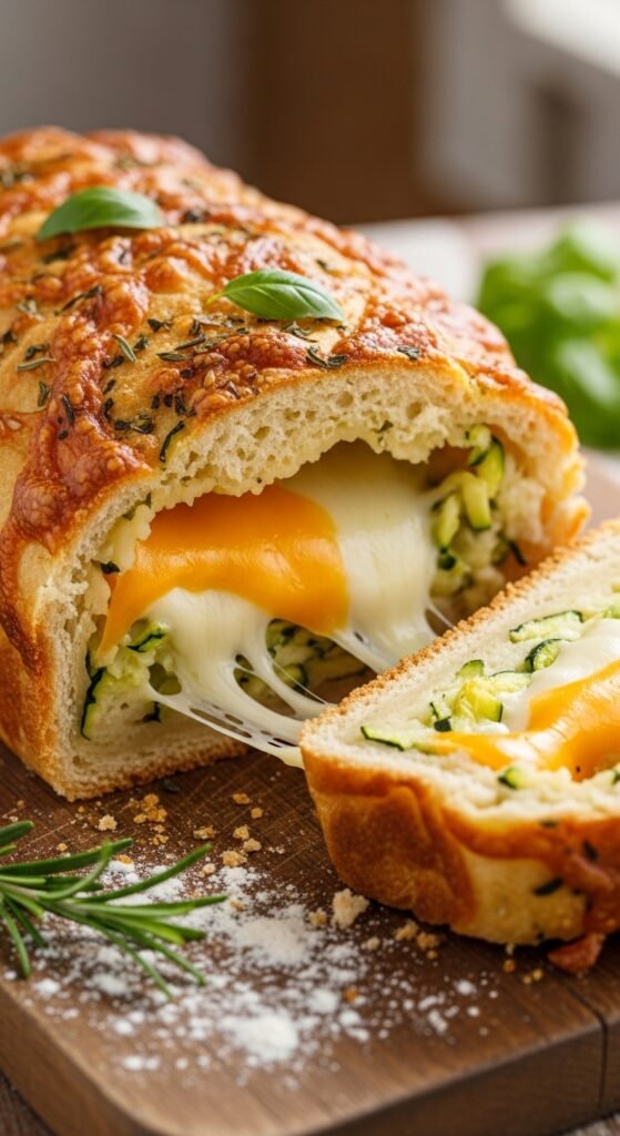 Zucchini and Cheese Stuffed Bread